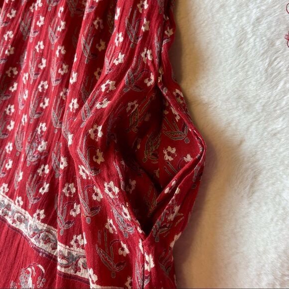 Free People Boho Red Floral Dress Size XS - Picture 9 of 13